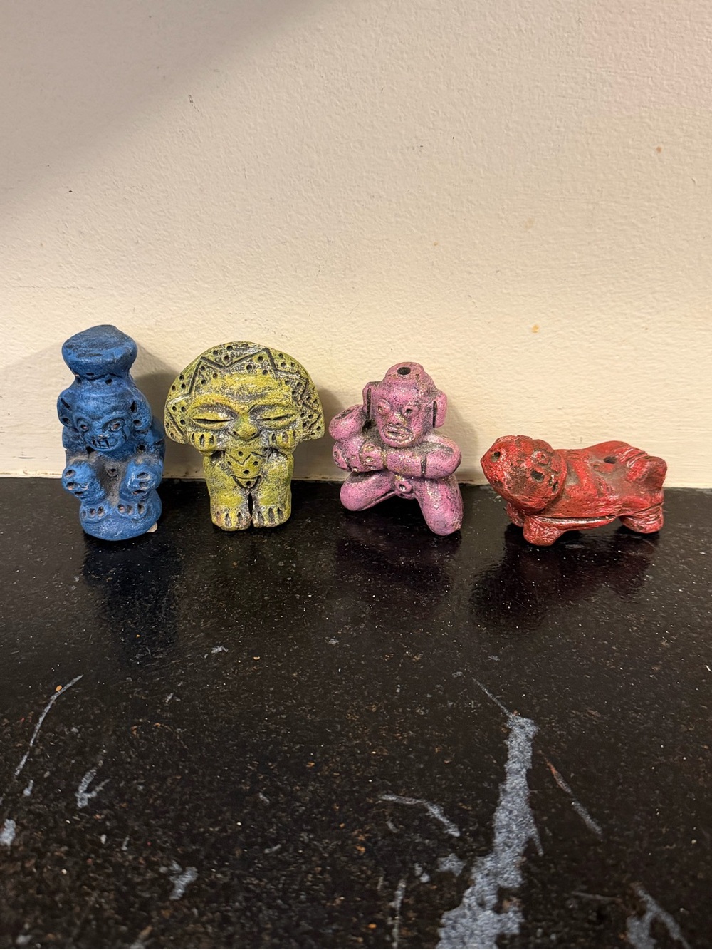 Handmade Clay Sculptures Set of 4